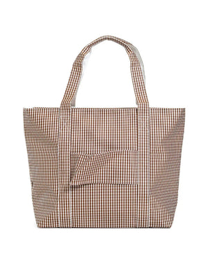 Customizable TRVL Gingham Jumbo Tote