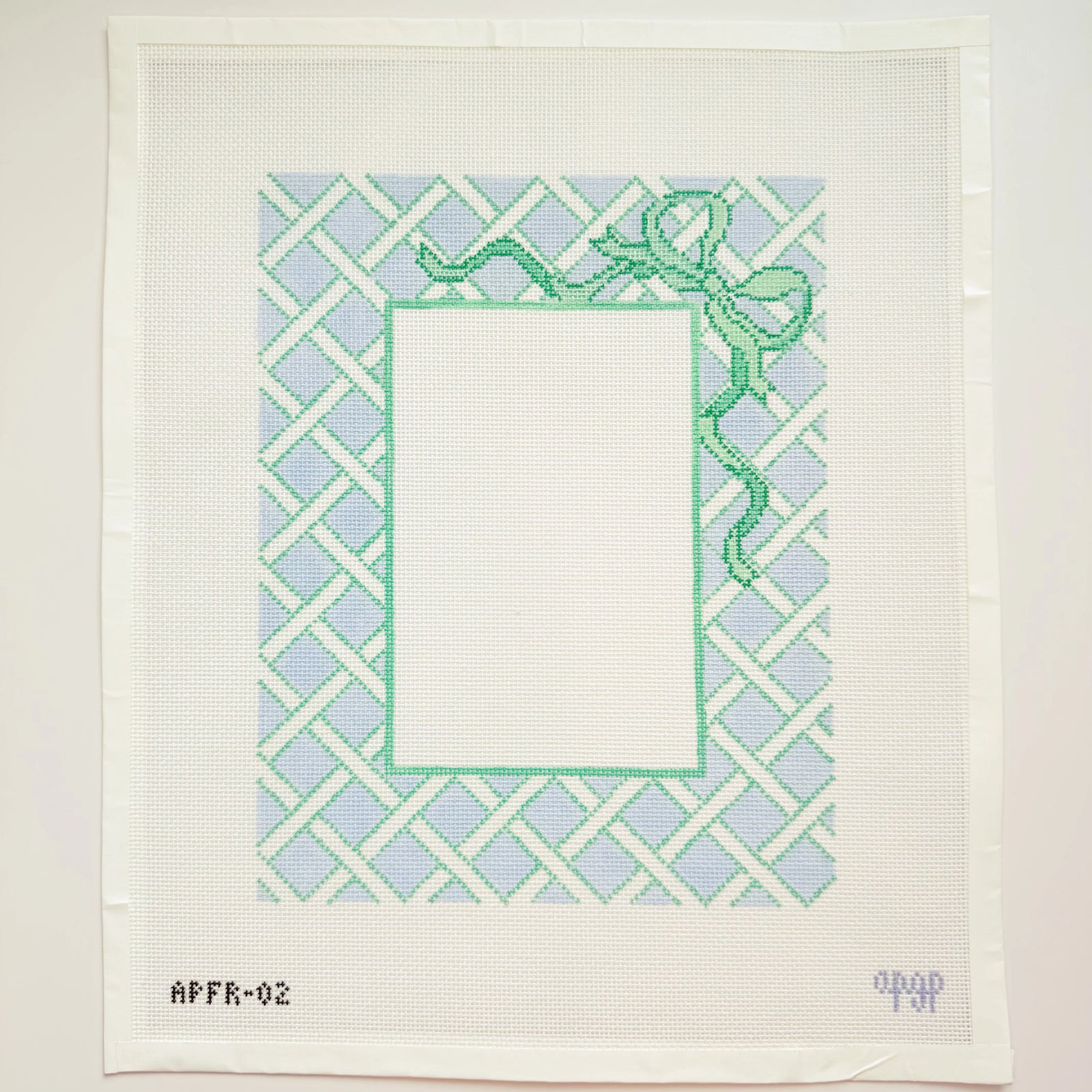 Blue Lattice Frame with Bows