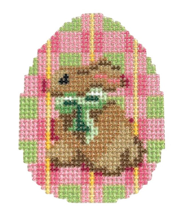 Tan Bunny/Pink Plaid Mini Egg