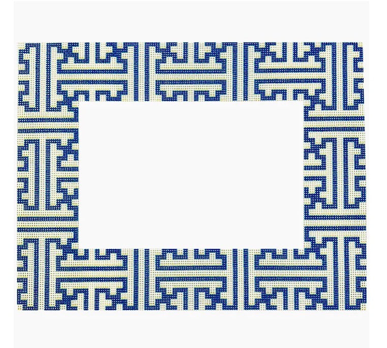 Blue/Cream Fretwork Frame
