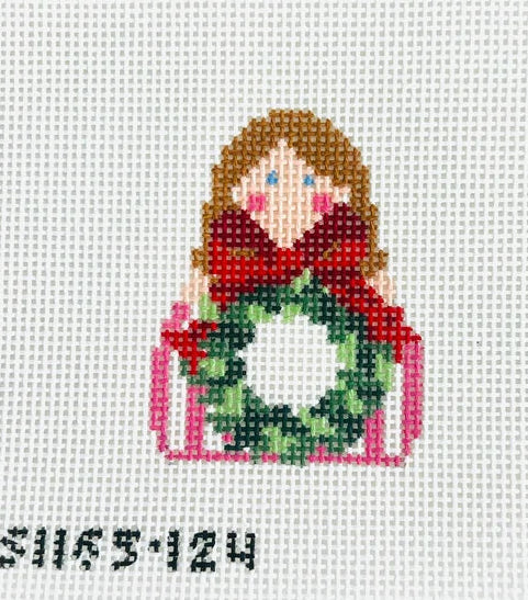 Wreath with Red Bow Angel