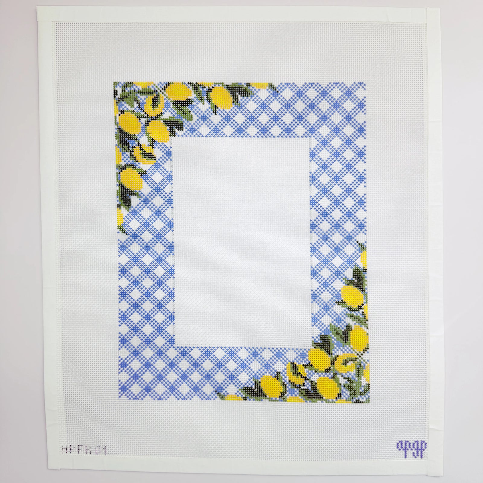 Lemons on Blue Gingham Frame