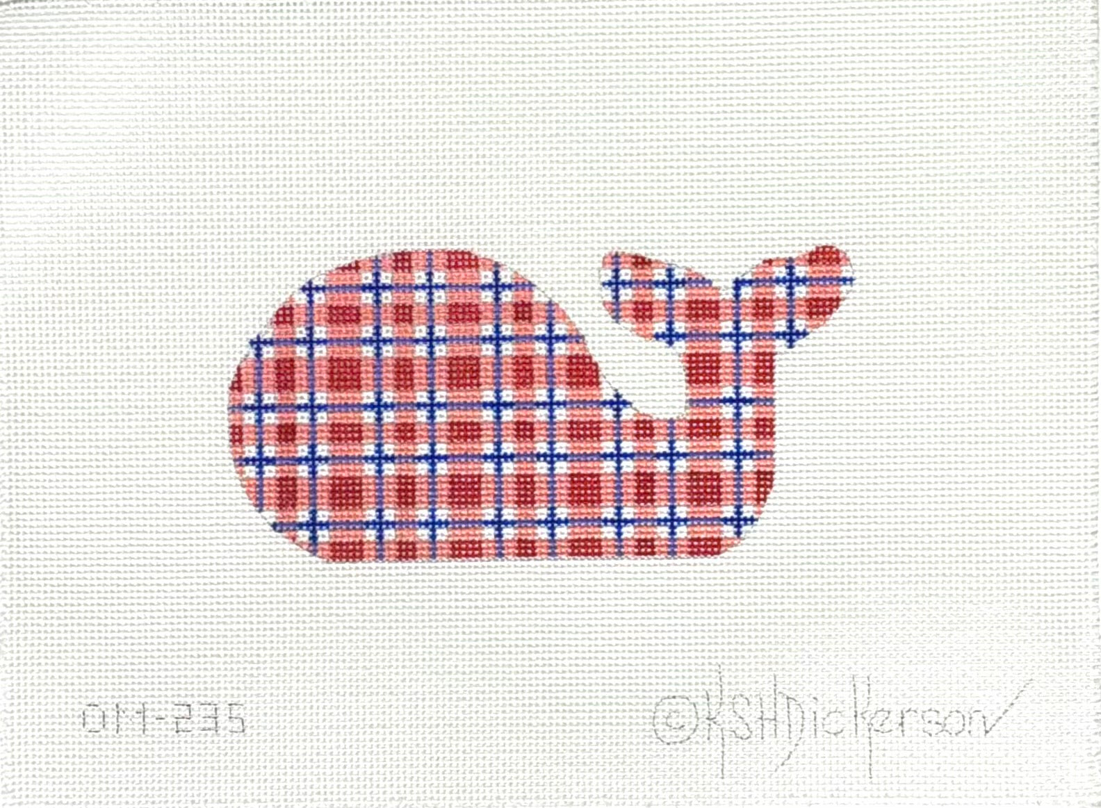 Red and Blue Check Mini Whale