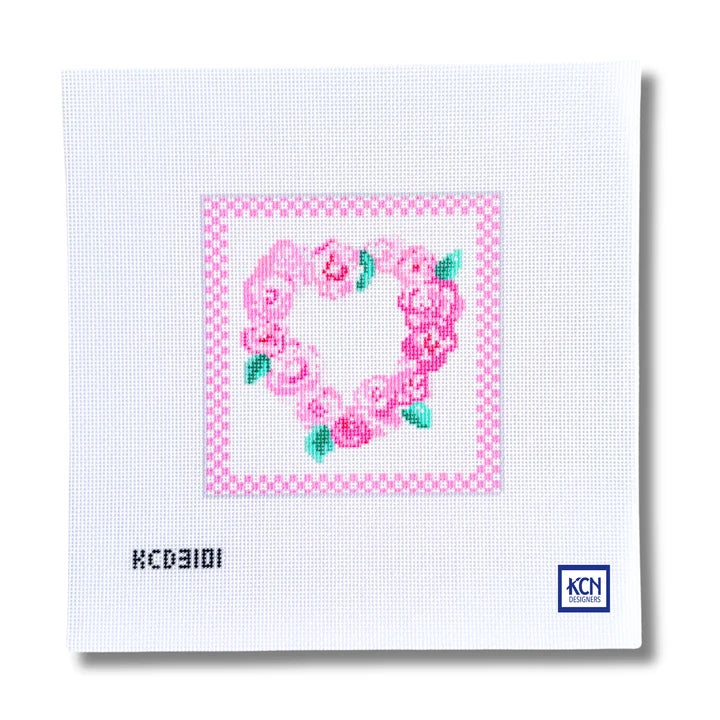 Camelia Heart Love Square Printed Canvas
