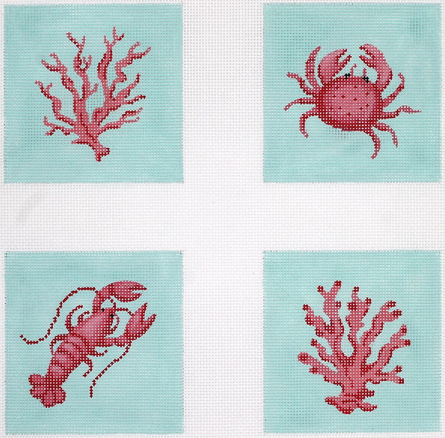 Crustaceans and Coral Coasters/Set of 4