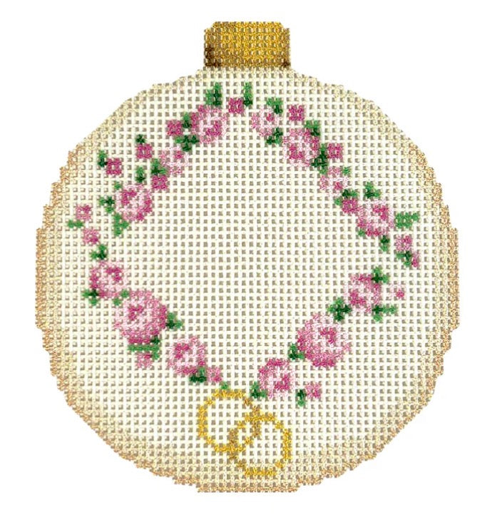 Rosebud Wreath Monogram Ornament