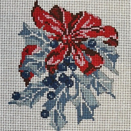 Blue Holly with Red Bow