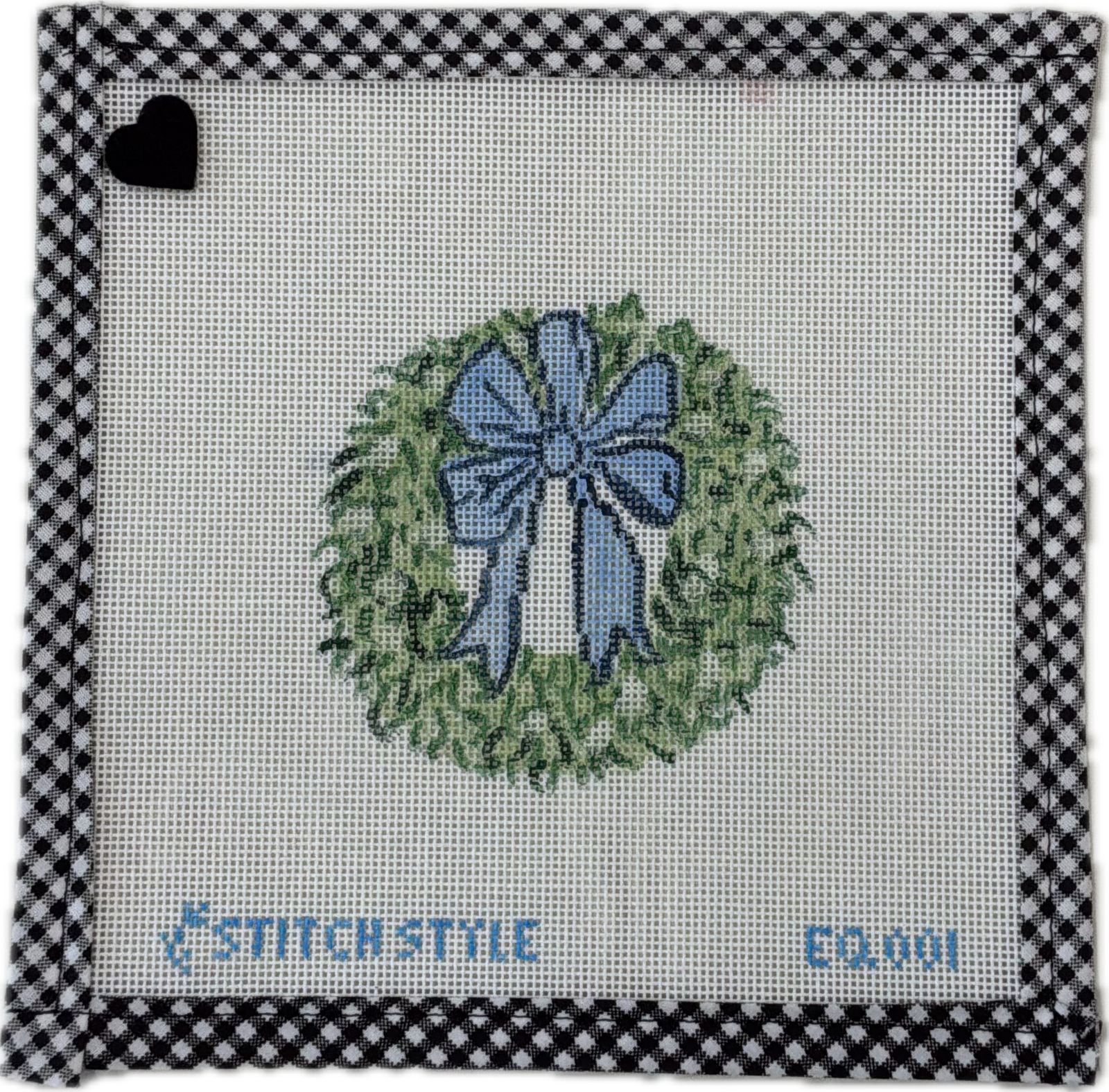 Emily Quigley Wreath with Blue Bow