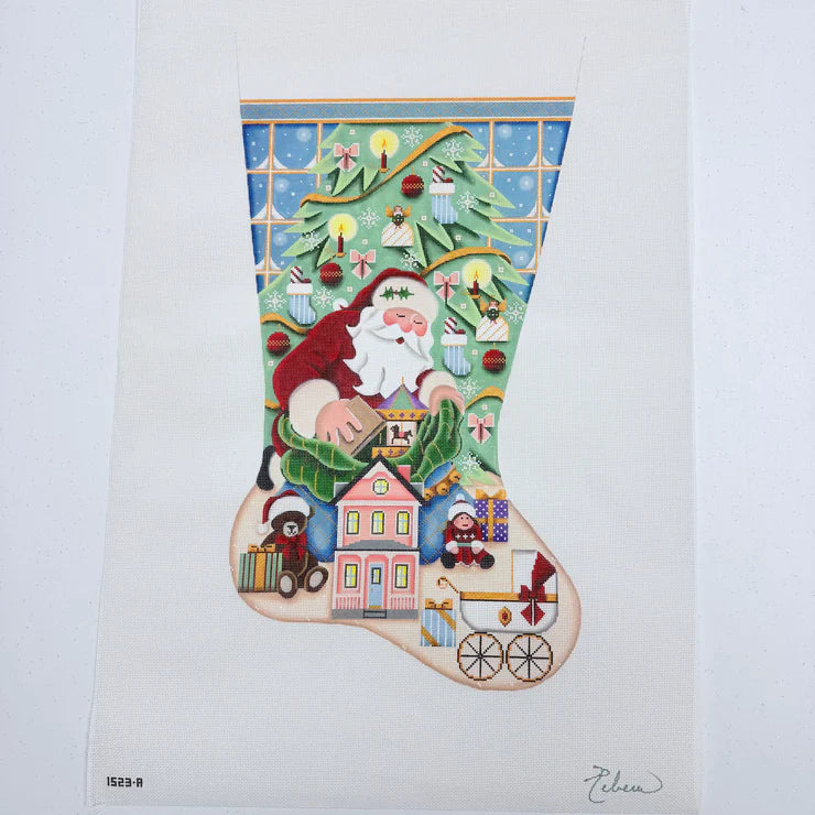 Santa's Gifts Girl Stocking
