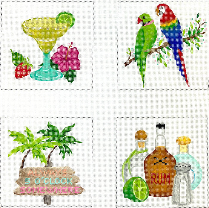 Margaritaville Theme Coasters Set of 4