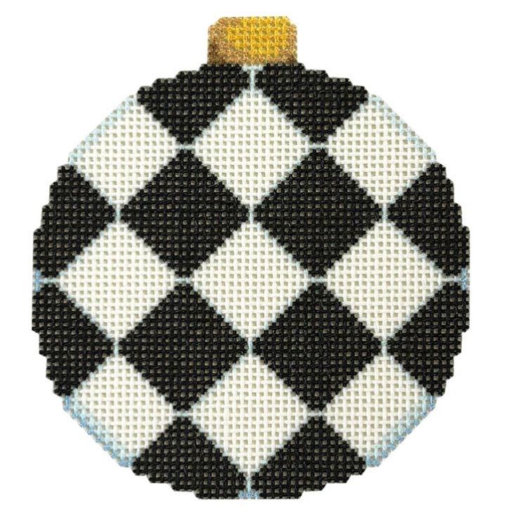 Black Harlequin Ball Ornament