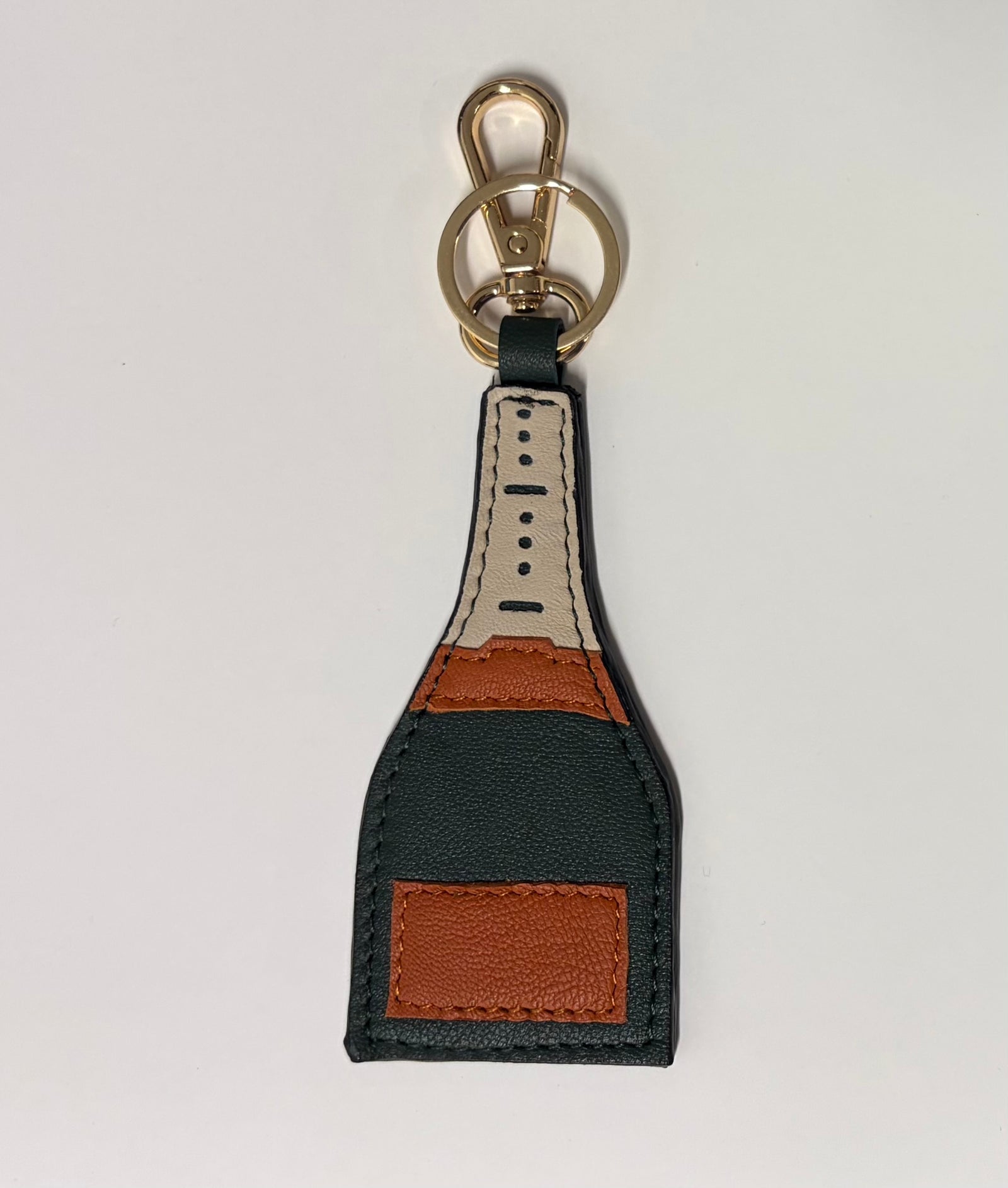 Champagne Leather Key Fob