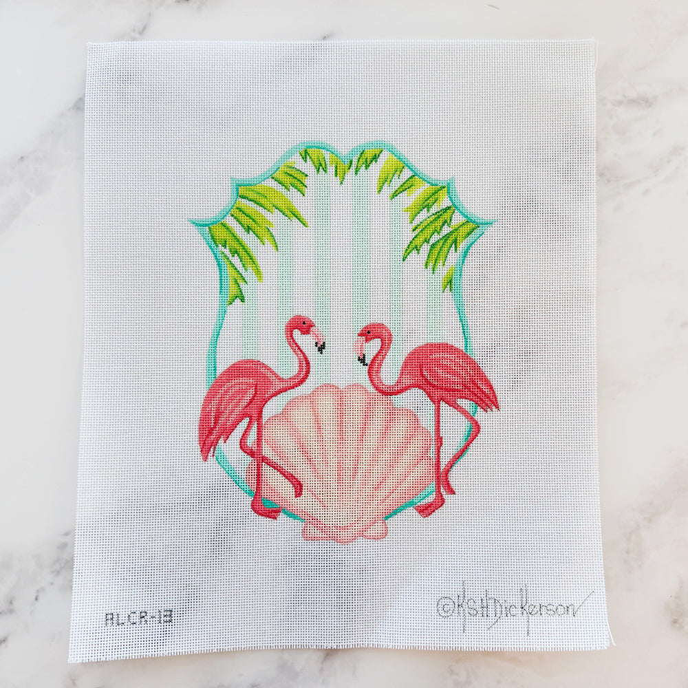 Flamingo and Scallops Crest