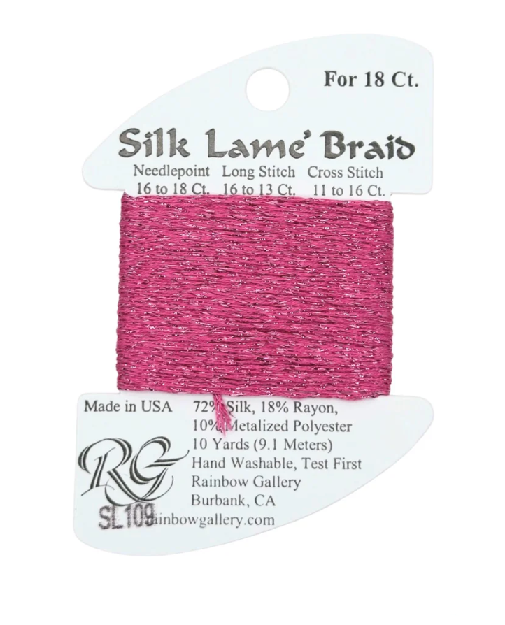 SILK LAME BRD SL109-MD RSPBERY