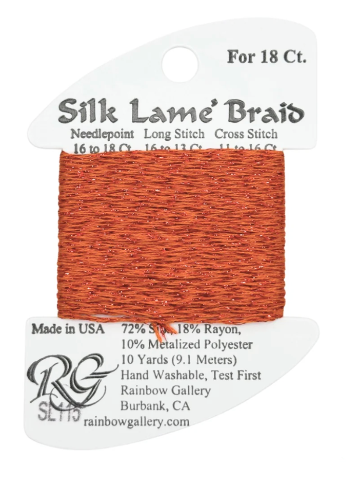 SILK LAME BRD SL115-RED ORANGE