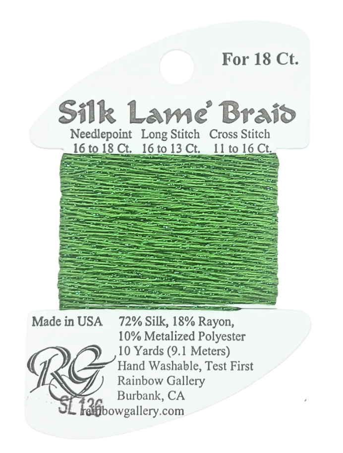 SILK LAME BRD SL136-KELLY GREN
