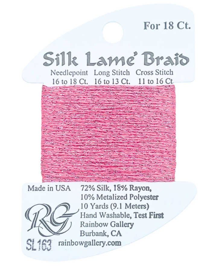 SILK LAME BRD SL163-MDIUM ROSE