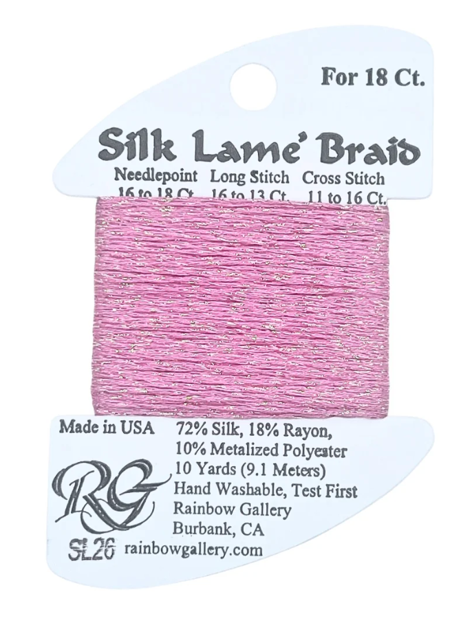 SILK LAME BRD SL26-RASPBERRY
