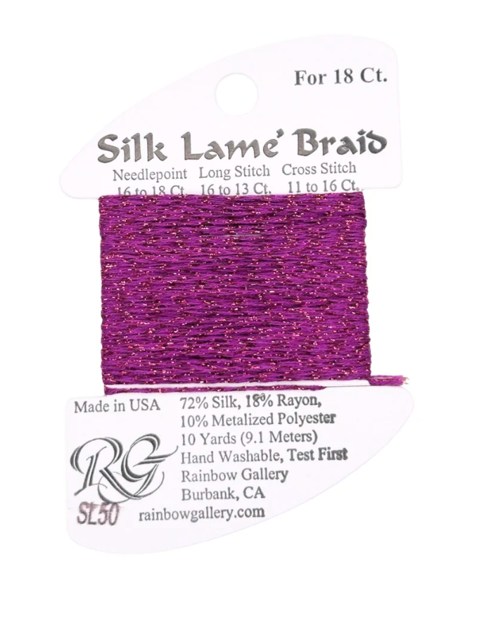 SILK LAME BRD SL50-FUCHSIA