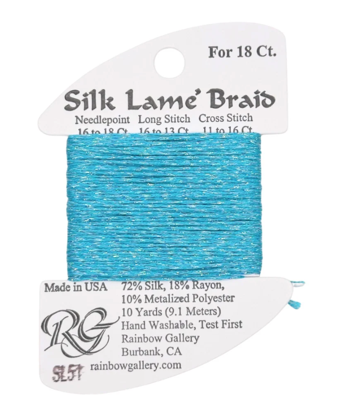 SILK LAME BRD SL51-TURQUOISE