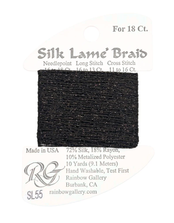 SILK LAME BRD SL55-DK CHOCLATE