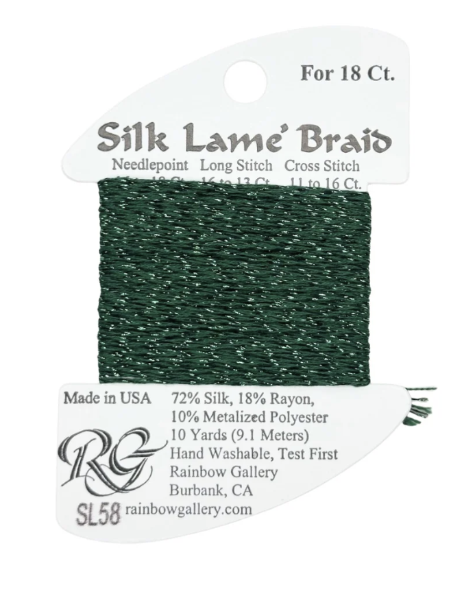 SILK LAME BRD SL58-D C'MAS GRN