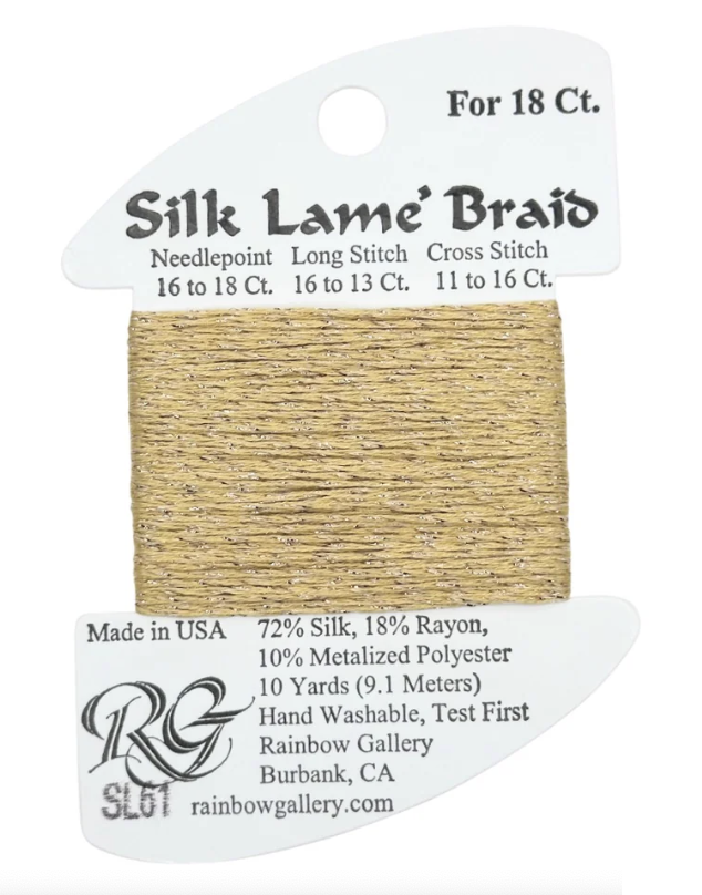 SILK LAME BRD SL61-SAND GOLD