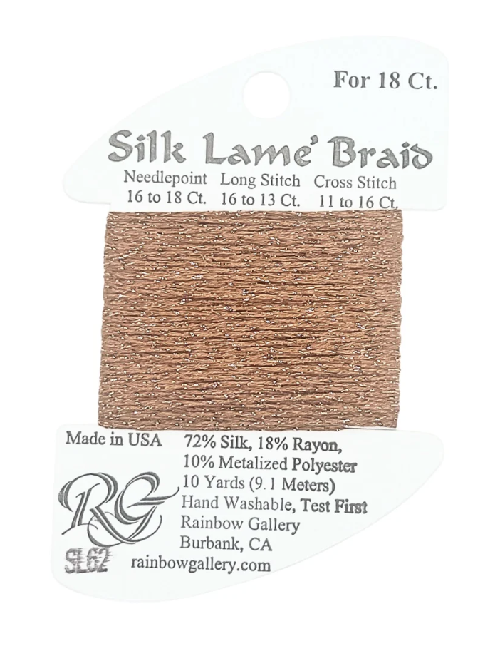 SILK LAME BRD SL62-DK SAND GLD