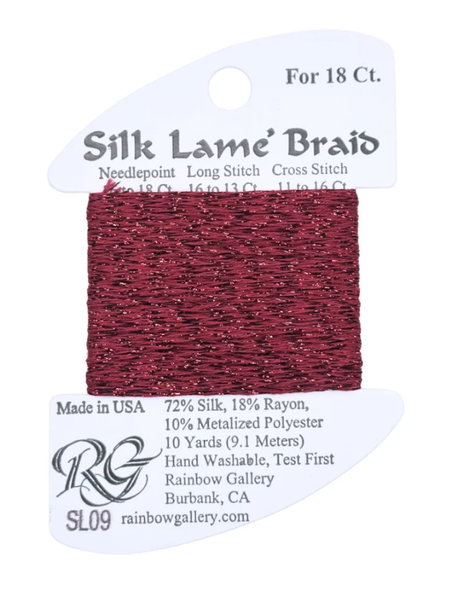 SILK LAME BRD SL09-DARK RED