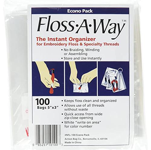 Floss A Way Thread Organizer Bags, 100 Count