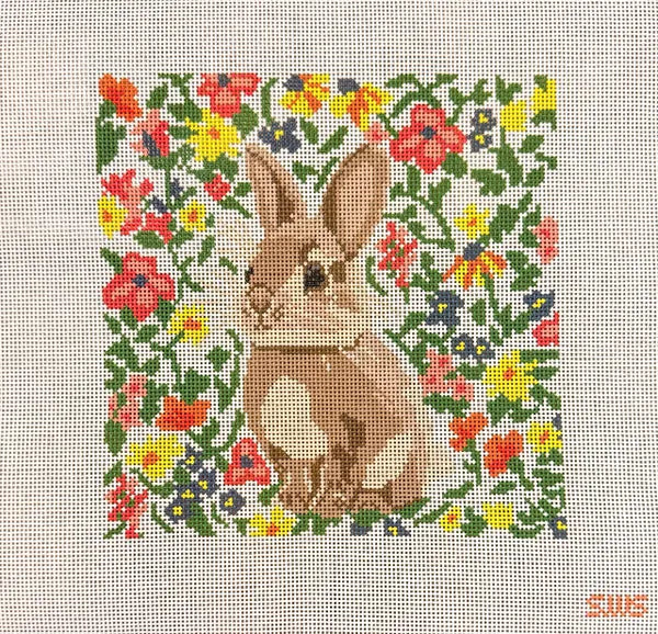 Brown Floral Bunny
