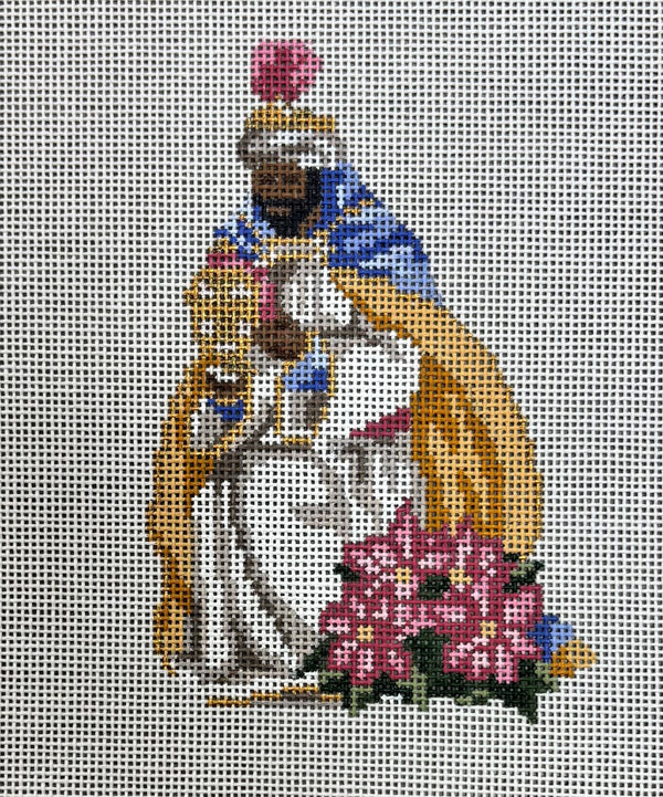 Christmas Flower Nativity: Kneeling Wiseman - Poinsettia